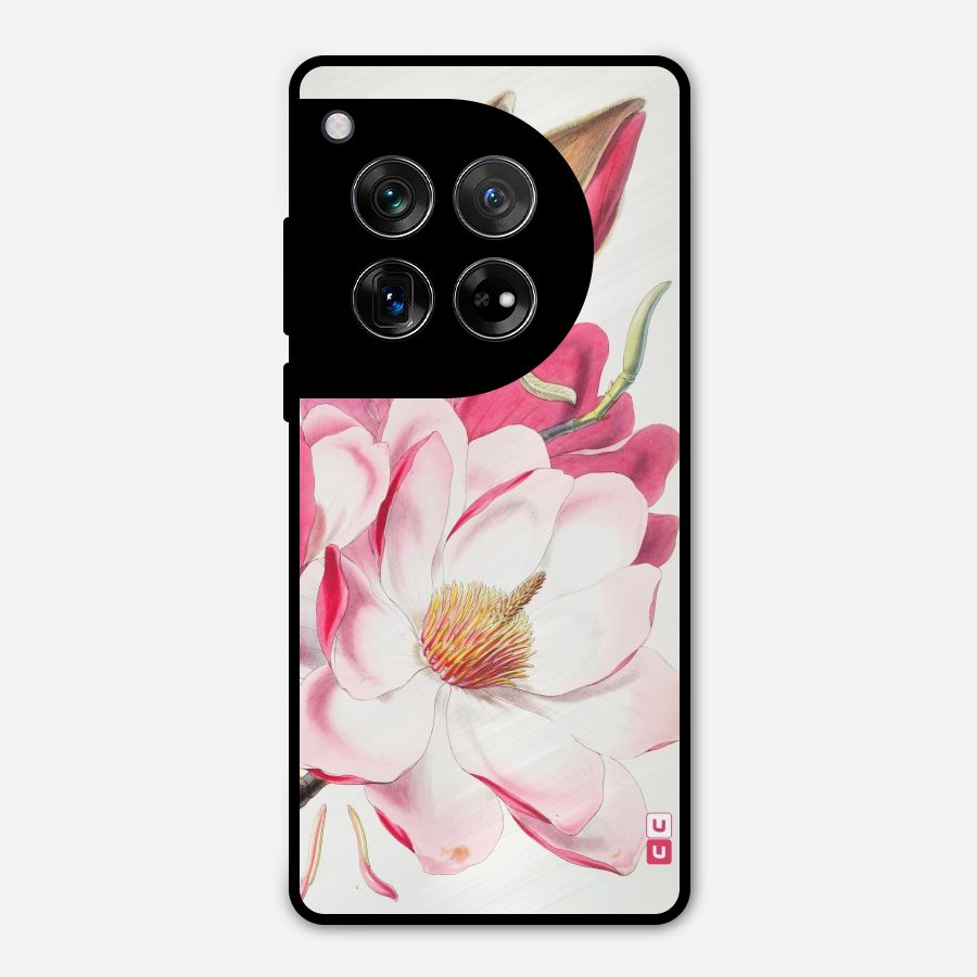 Pink Beautiful Flower Metal Back Case for OnePlus 12