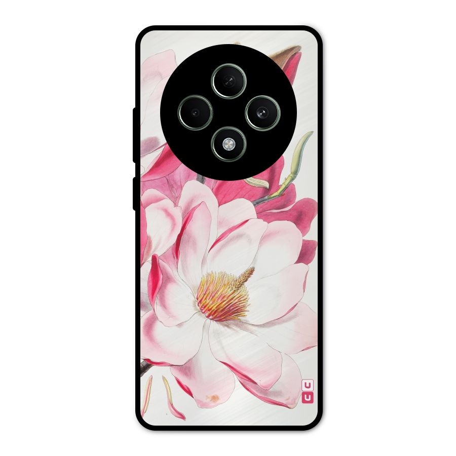 Pink Beautiful Flower Metal Back Case for Oppo F27