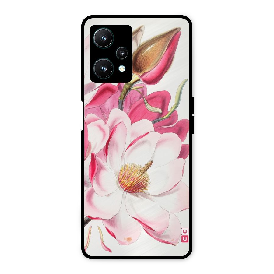 Pink Beautiful Flower Metal Back Case for Realme 9 Pro 5G