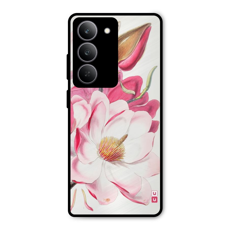 Pink Beautiful Flower Metal Back Case for Realme P3x