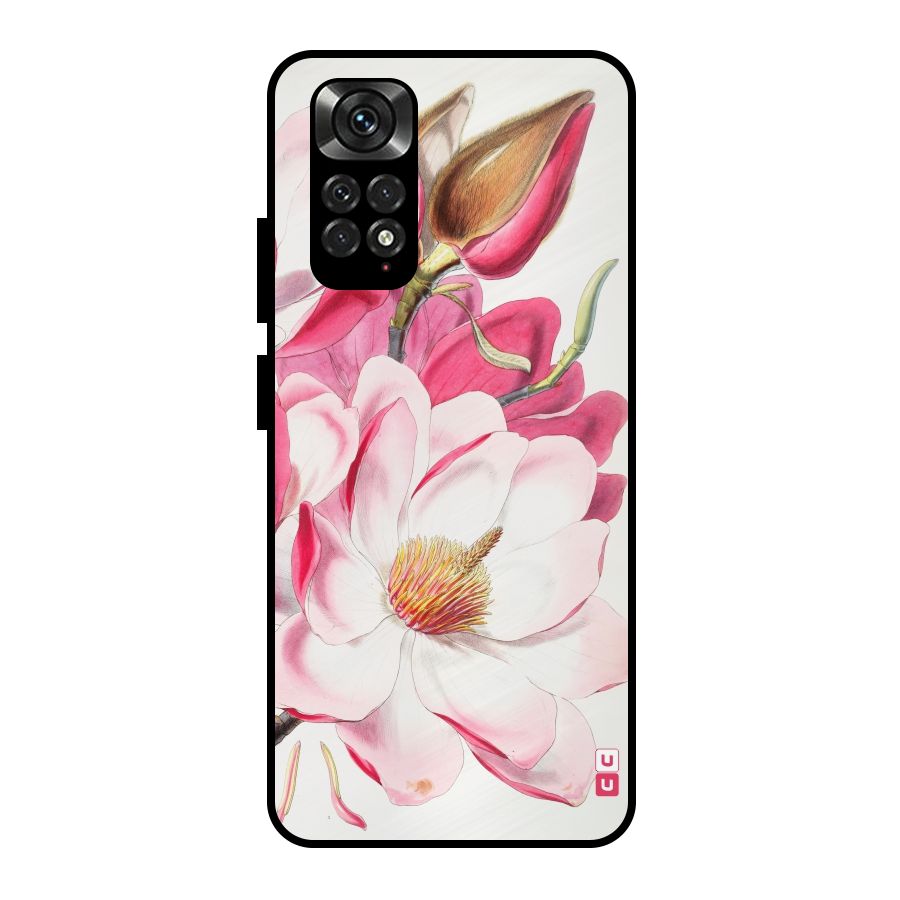 Pink Beautiful Flower Metal Back Case for Redmi Note 11 Pro Plus 5G