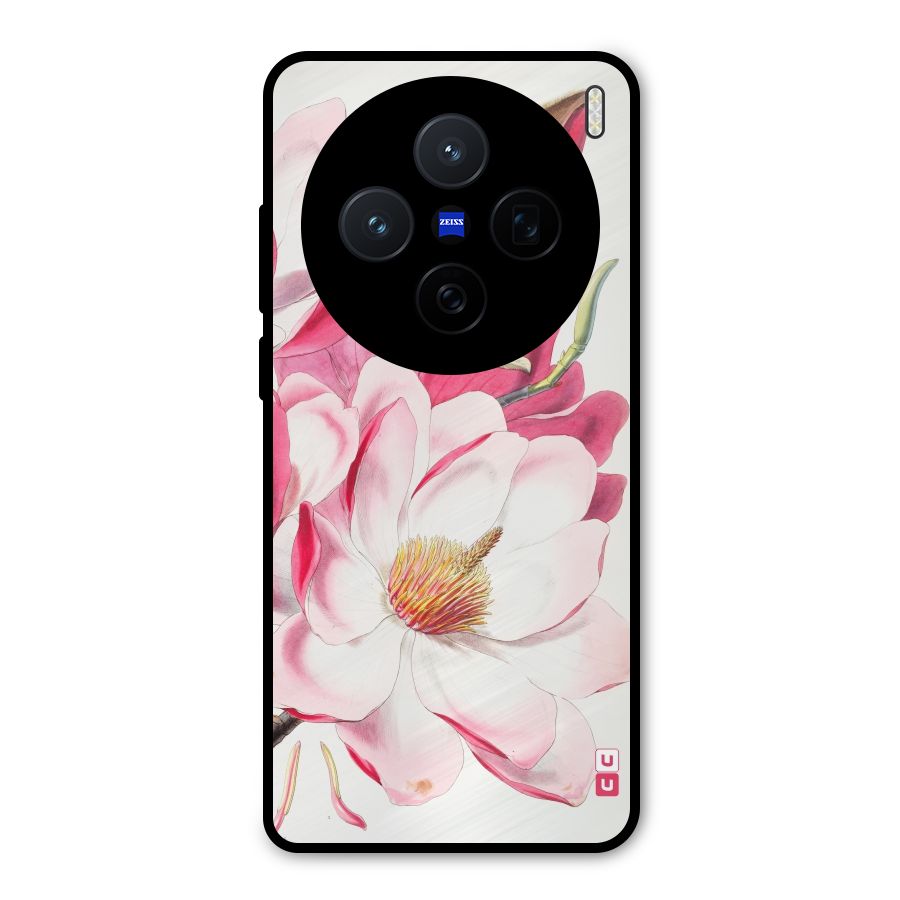 Pink Beautiful Flower Metal Back Case for Vivo X200