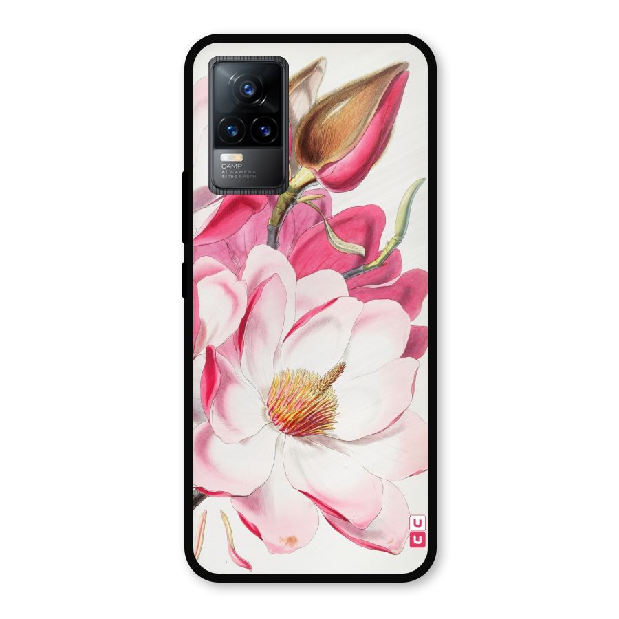 Pink Beautiful Flower Metal Back Case for Vivo Y73