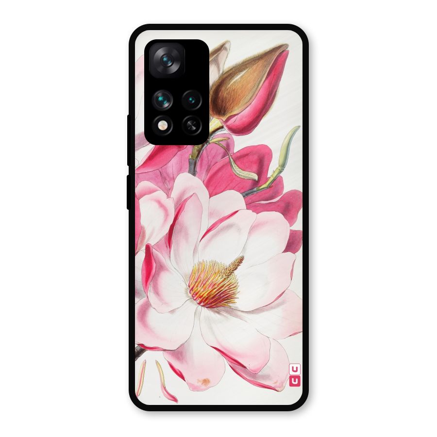 Pink Beautiful Flower Metal Back Case for Xiaomi 11i Hypercharge 5G