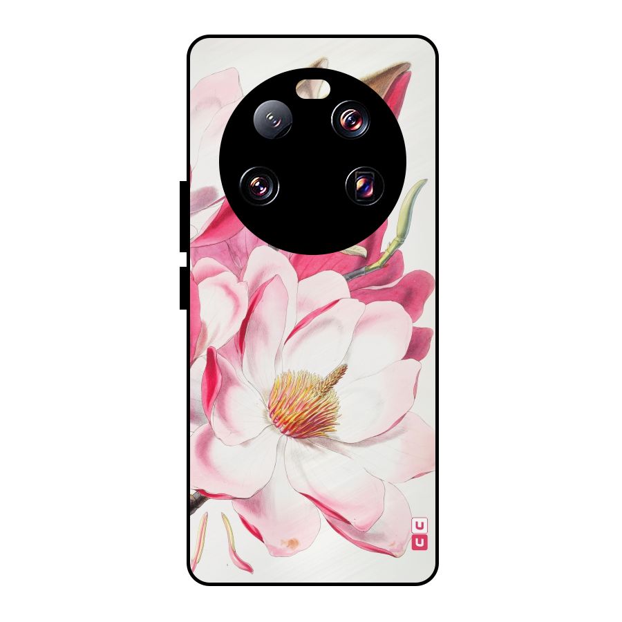 Pink Beautiful Flower Metal Back Case for Xiaomi 13 Ultra