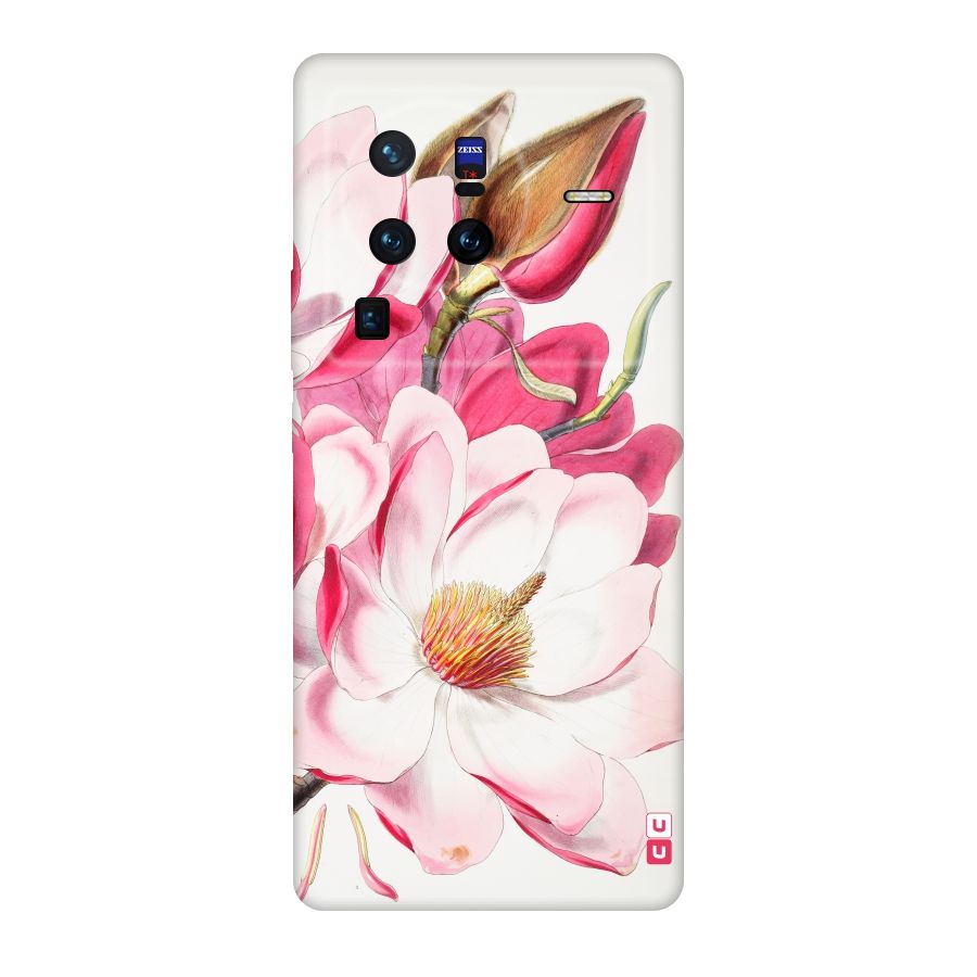 Pink Beautiful Flower Original Polycarbonate Back Case for Vivo X80