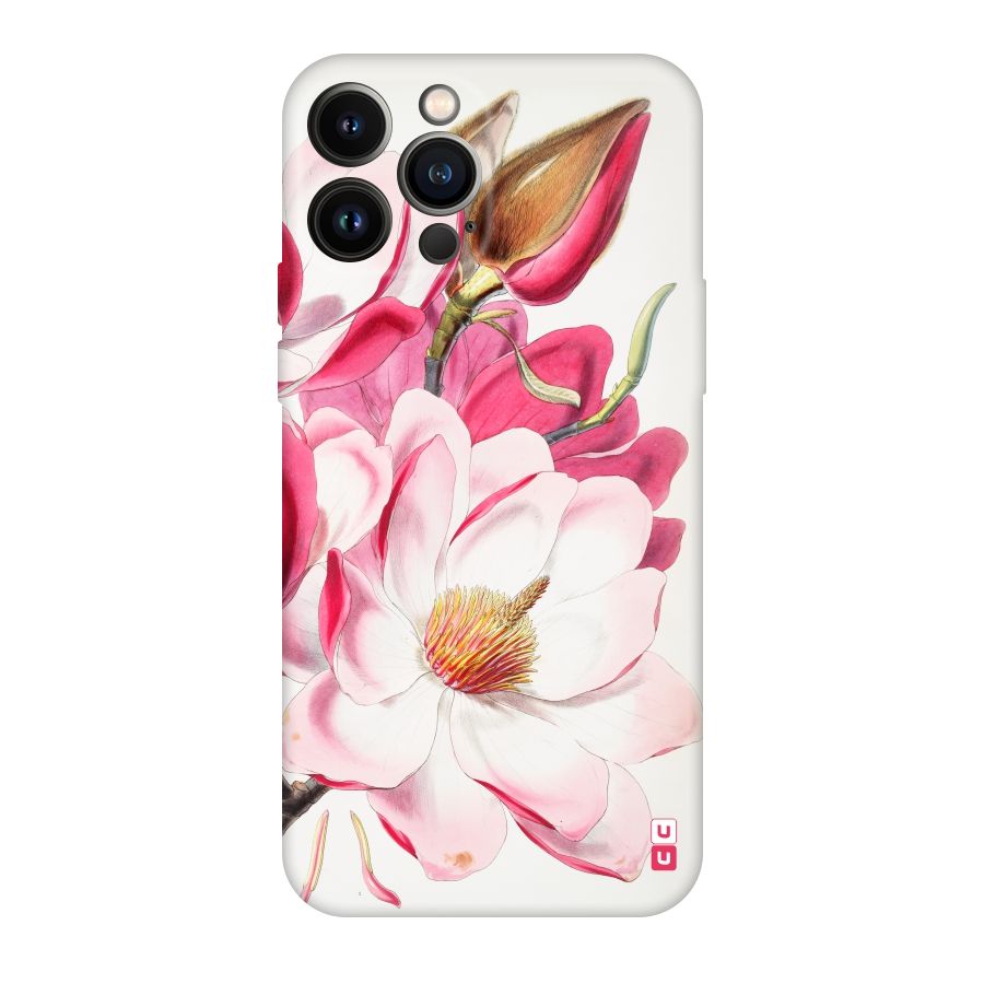 Pink Beautiful Flower Original Polycarbonate Back Case for iPhone 13 Pro Max