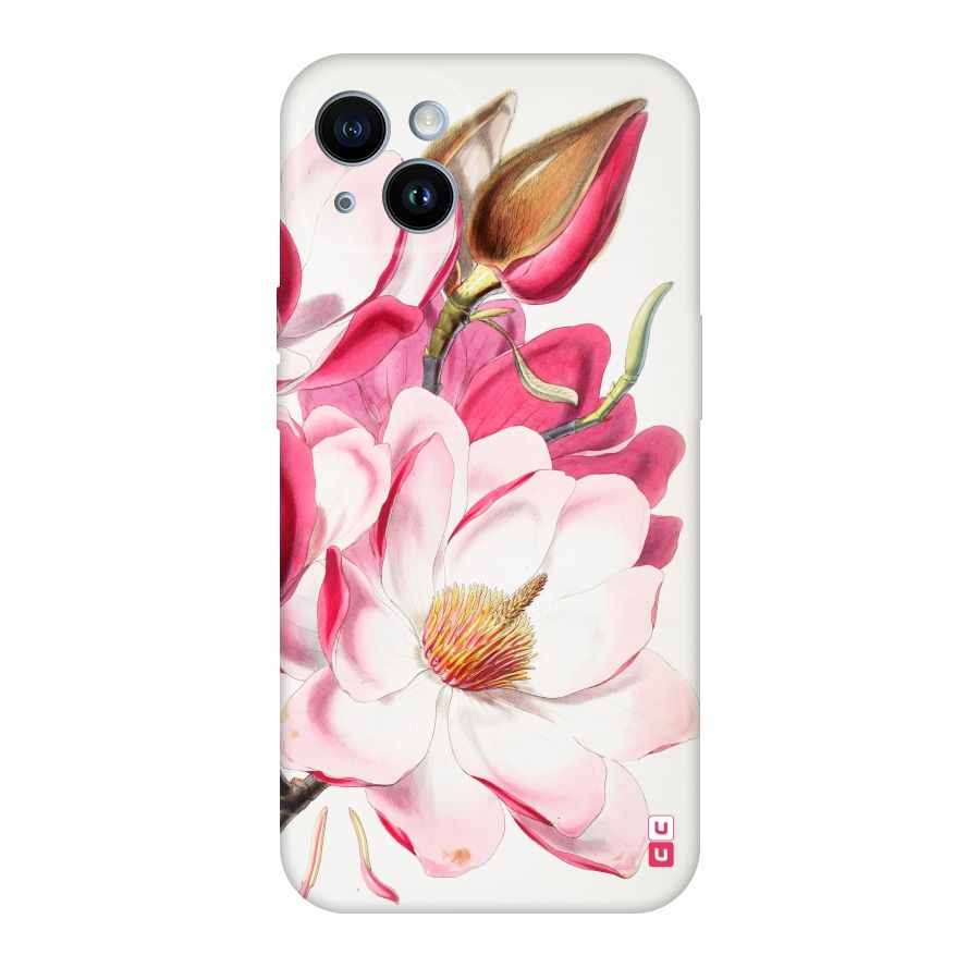Pink Beautiful Flower Original Polycarbonate Back Case for iPhone 14