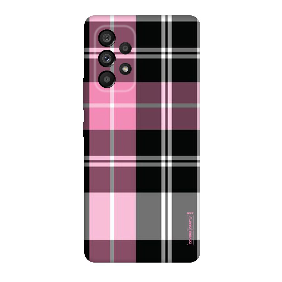 Pink Black Check Original Polycarbonate Back Case for Galaxy A53 5G