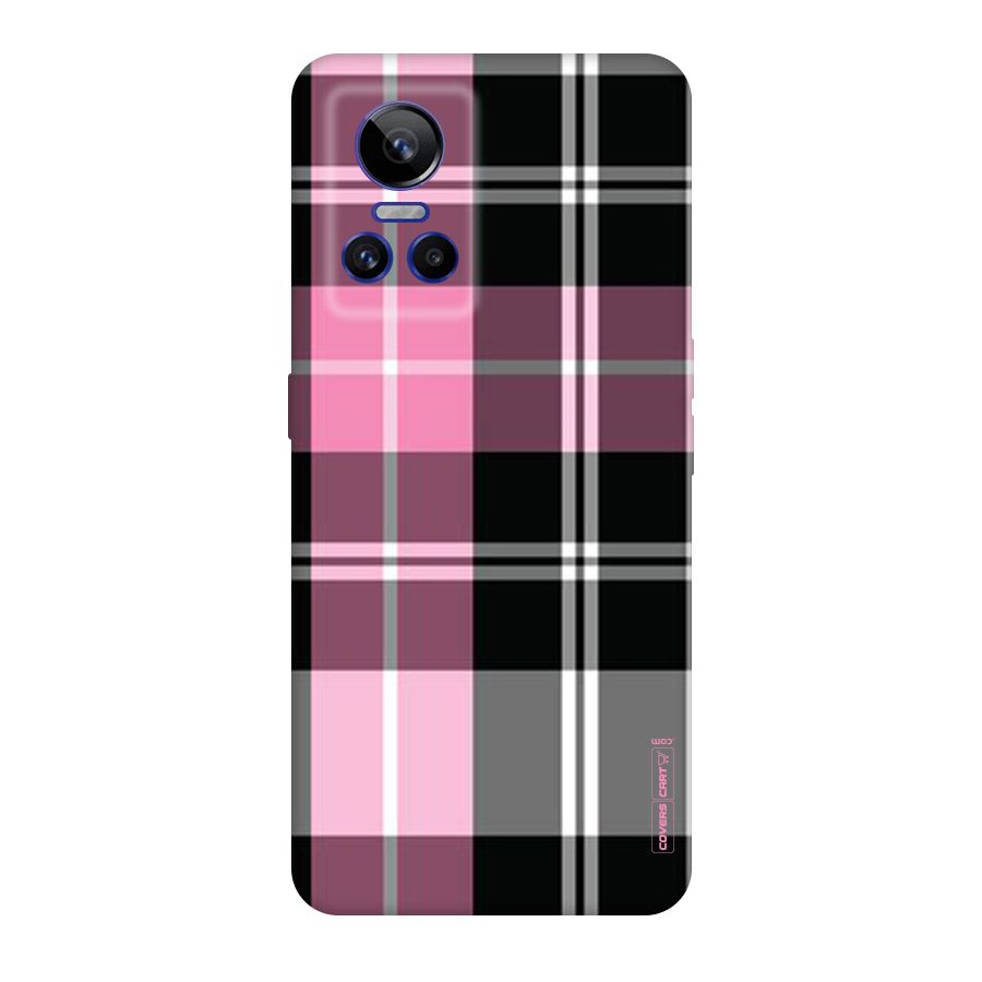 Pink Black Check Original Polycarbonate Back Case for Realme GT Neo 3