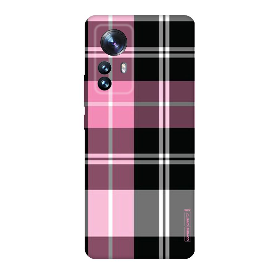 Pink Black Check Original Polycarbonate Back Case for Xiaomi 12 Pro