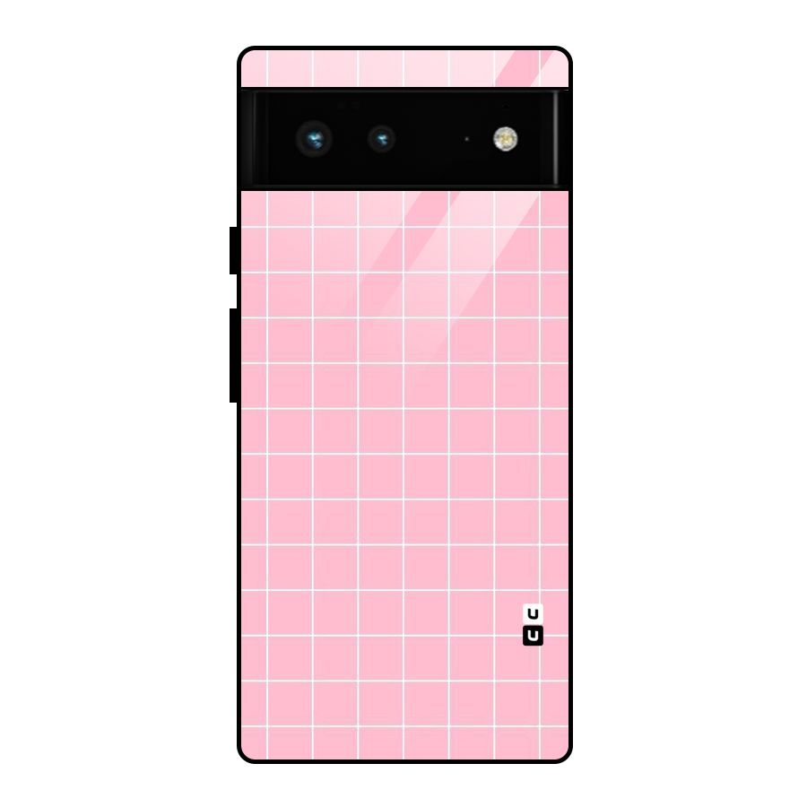 Pink Checks Glass Back Case for Google Pixel 6
