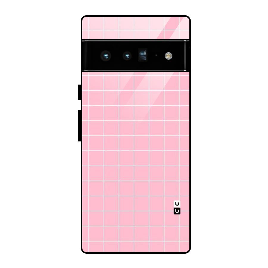Pink Checks Glass Back Case for Google Pixel 6 Pro