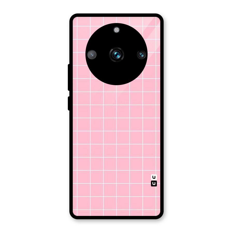 Pink Checks Glass Back Case for Realme 11 Pro Plus