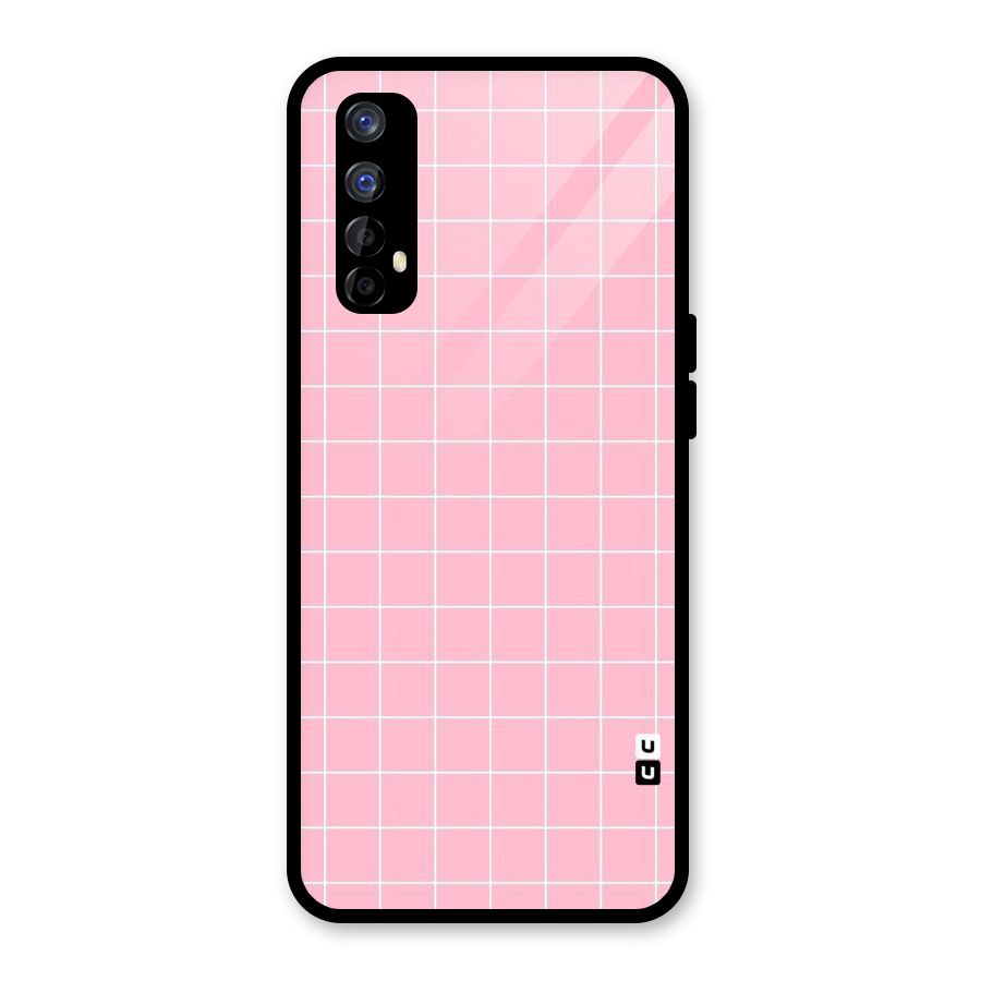 Pink Checks Glass Back Case for Realme 7