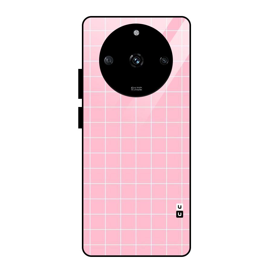 Pink Checks Glass Back Case for Realme Narzo 60 5G