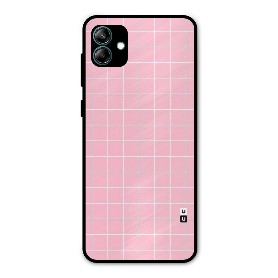 Pink Checks Metal Back Case for Galaxy A04