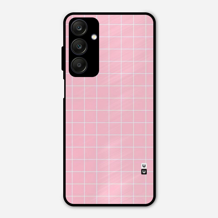 Pink Checks Metal Back Case for Galaxy A25 5G