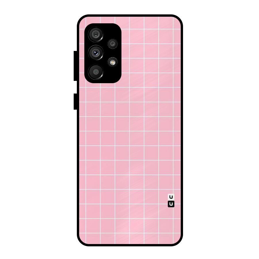 Pink Checks Metal Back Case for Galaxy A73 5G