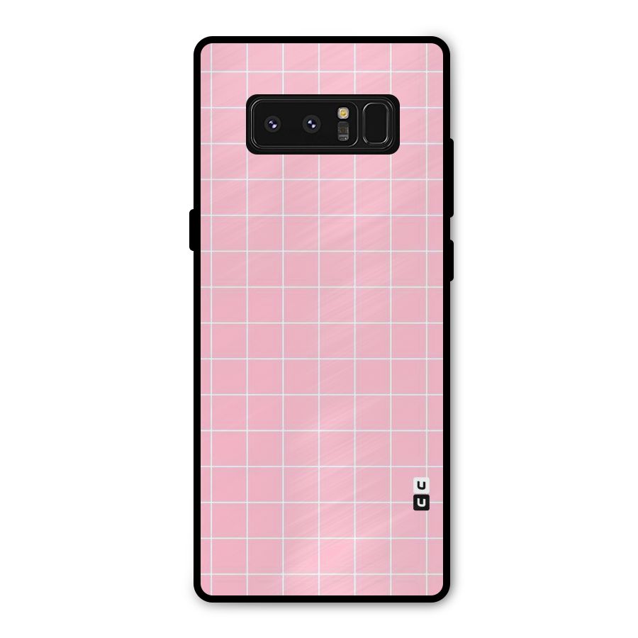 Pink Checks Metal Back Case for Galaxy Note 8