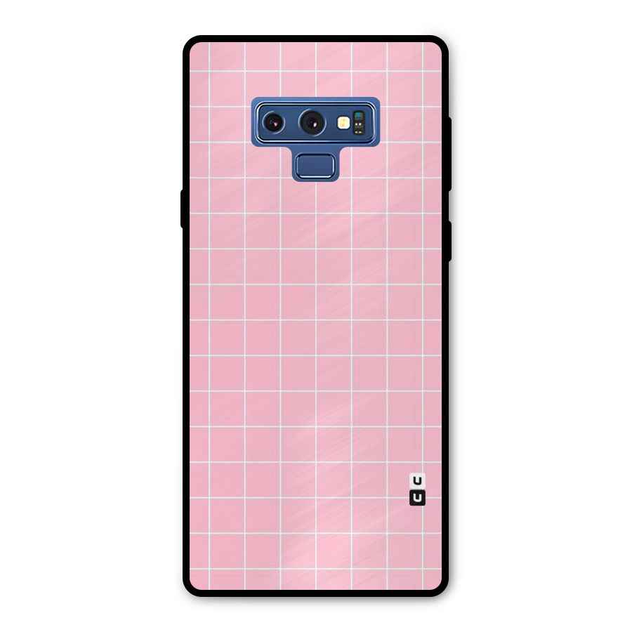 Pink Checks Metal Back Case for Galaxy Note 9