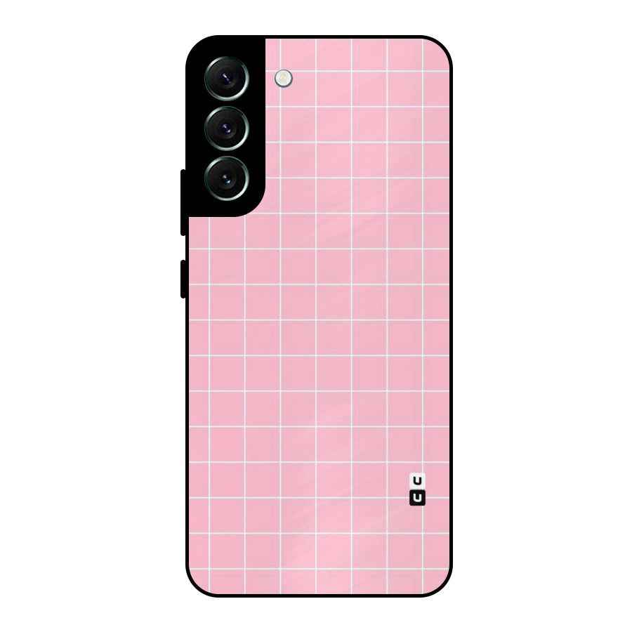 Pink Checks Metal Back Case for Galaxy S22 Plus 5G