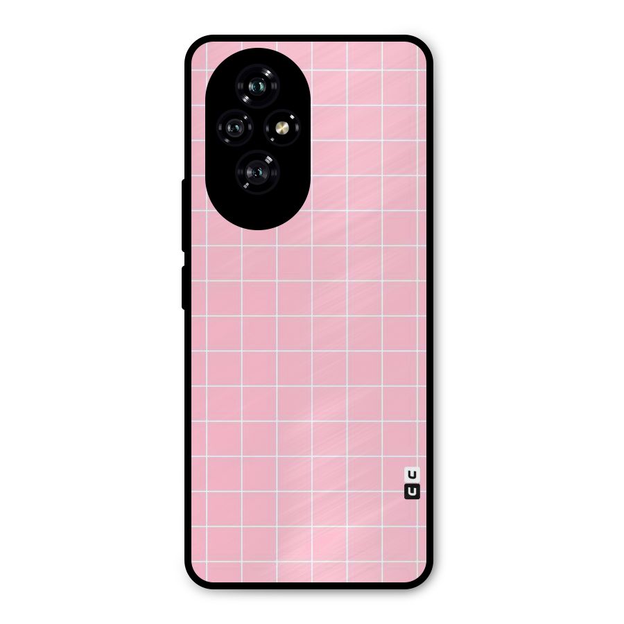 Pink Checks Metal Back Case for Honor 200