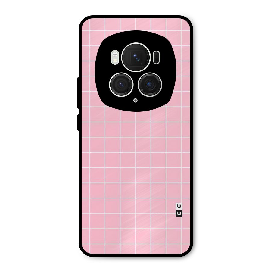 Pink Checks Metal Back Case for Honor Magic6 Pro