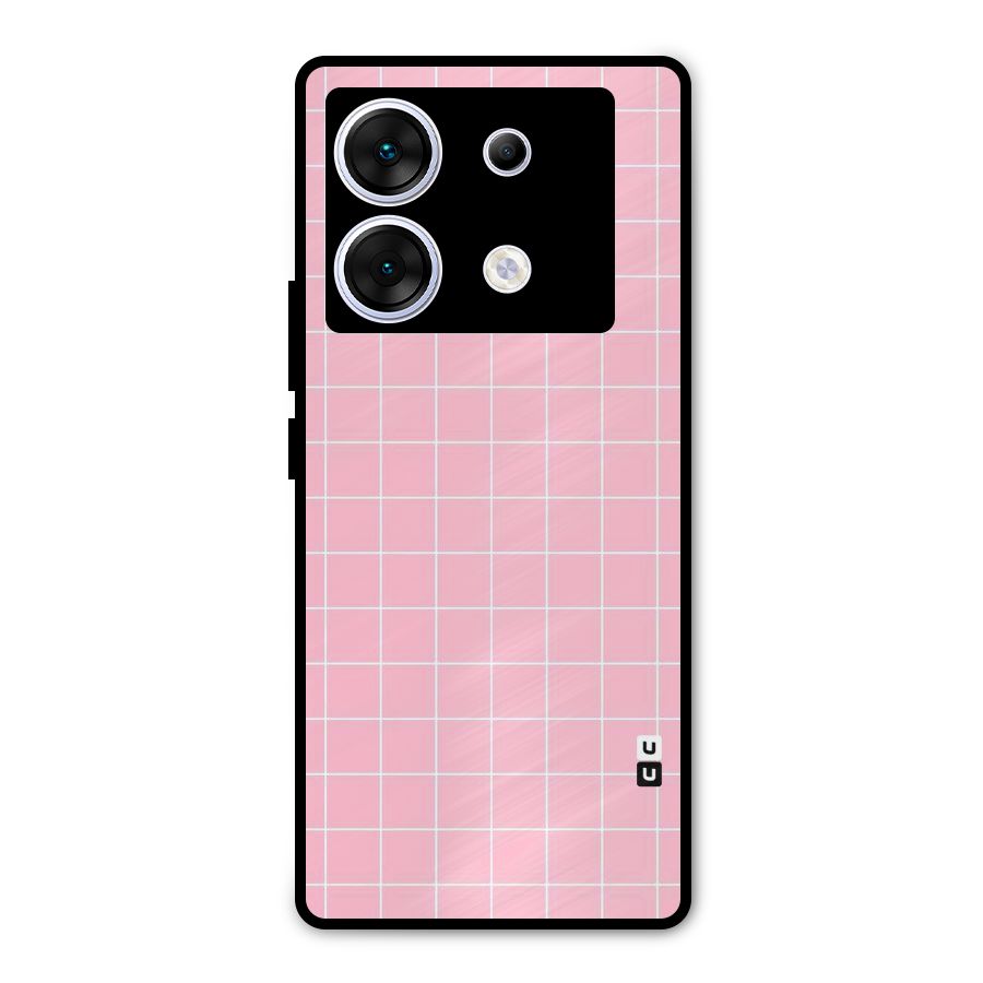 Pink Checks Metal Back Case for Infinix Zero 30 5G