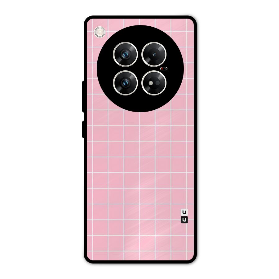 Pink Checks Metal Back Case for Infinix Zero 40 5G