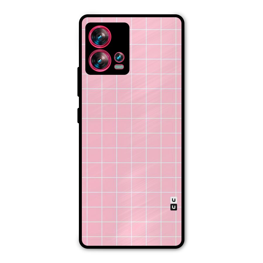 Pink Checks Metal Back Case for Motorola Edge 30 Fusion