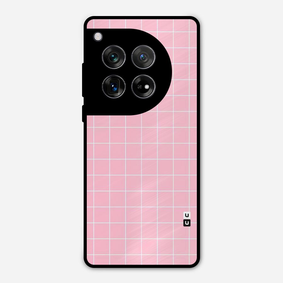 Pink Checks Metal Back Case for OnePlus 12
