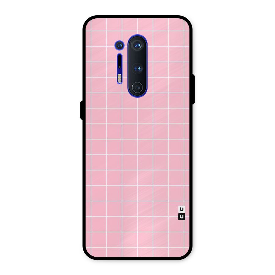 Pink Checks Metal Back Case for OnePlus 8 Pro