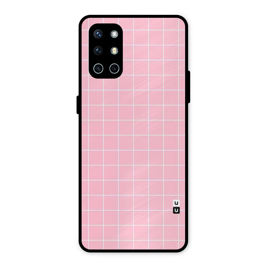Pink Checks Metal Back Case for OnePlus 9R