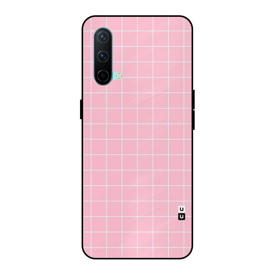 Pink Checks Metal Back Case for OnePlus Nord CE 5G