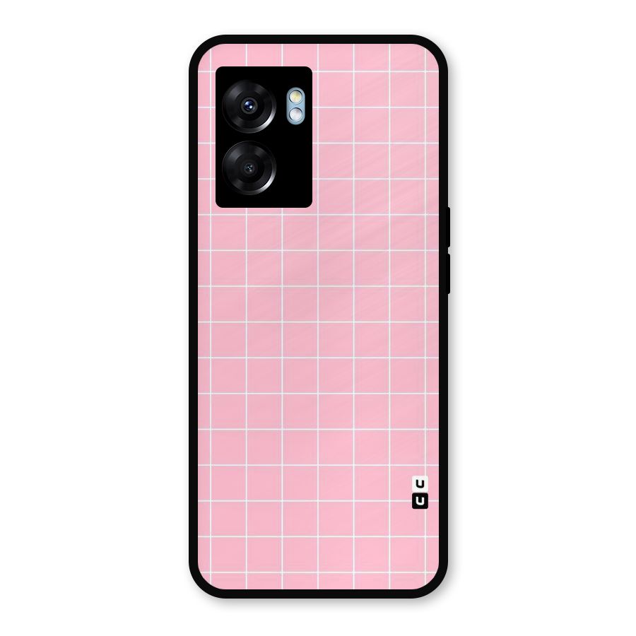Pink Checks Metal Back Case for Oppo K10 (5G)