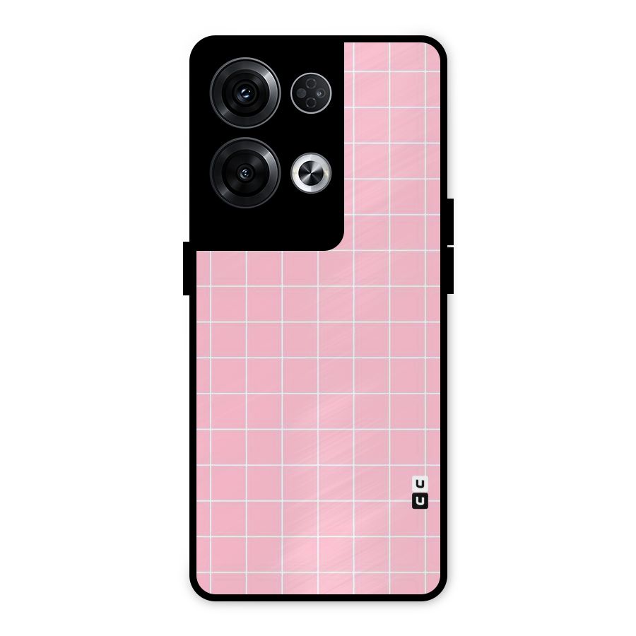 Pink Checks Metal Back Case for Oppo Reno8 Pro 5G