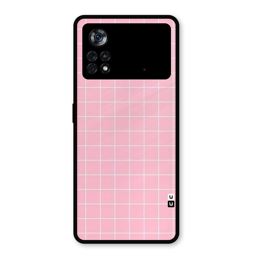 Pink Checks Metal Back Case for Poco X4 Pro 5G