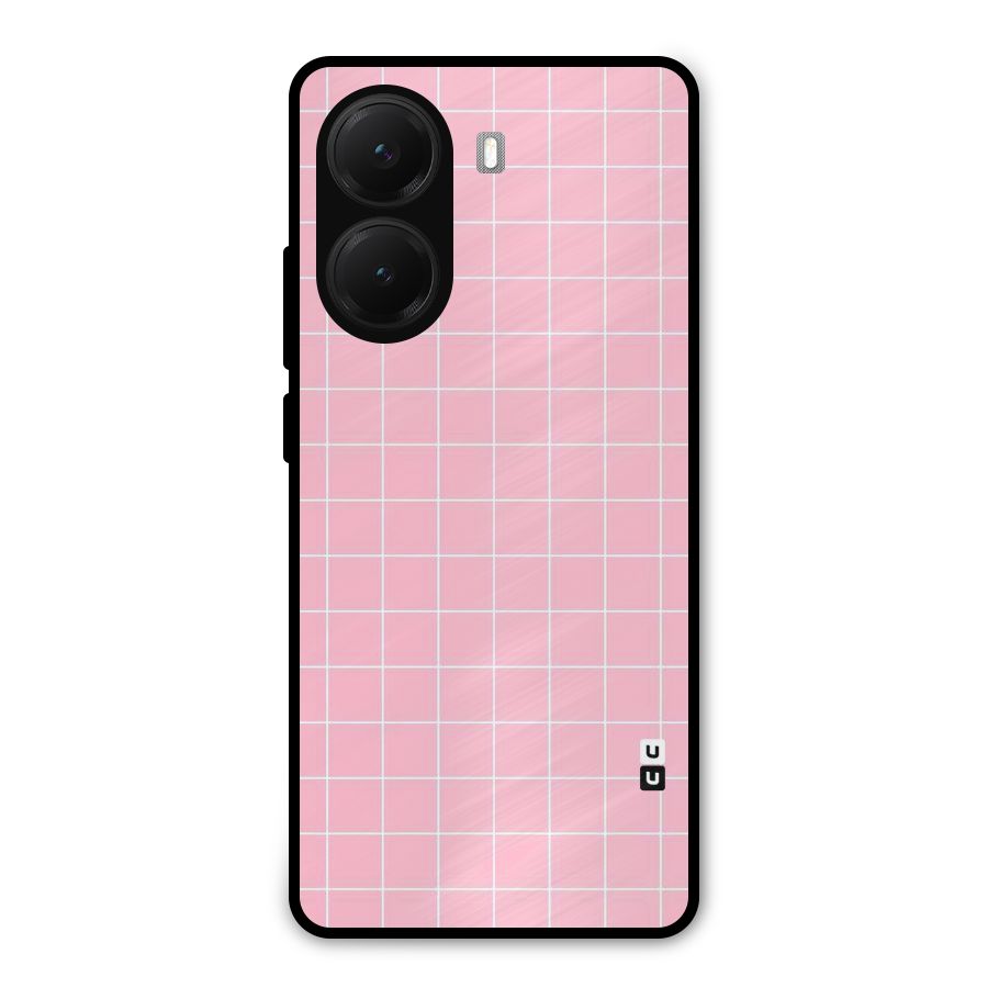 Pink Checks Metal Back Case for Poco X7 Pro