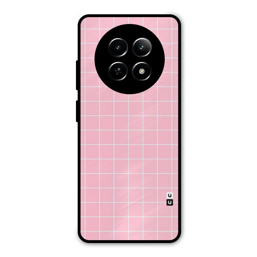 Pink Checks Metal Back Case for Realme 13