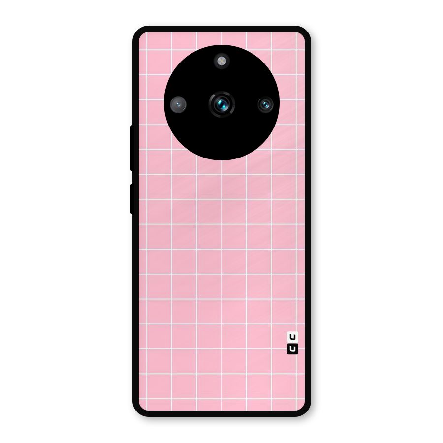 Pink Checks Metal Back Case for Realme Narzo 60 Pro