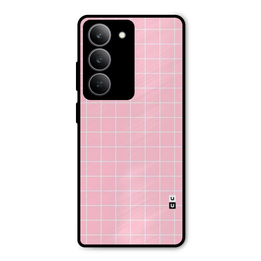 Pink Checks Metal Back Case for Realme P3x