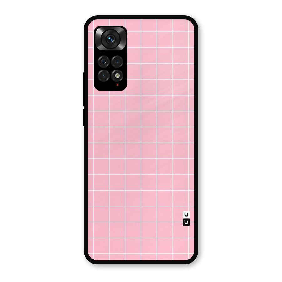 Pink Checks Metal Back Case for Redmi Note 11s