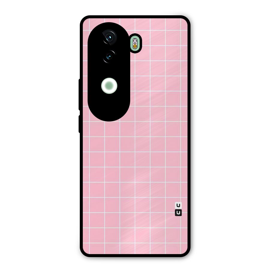 Pink Checks Metal Back Case for Vivo V40e