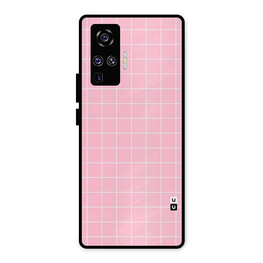 Pink Checks Metal Back Case for Vivo X50 Pro