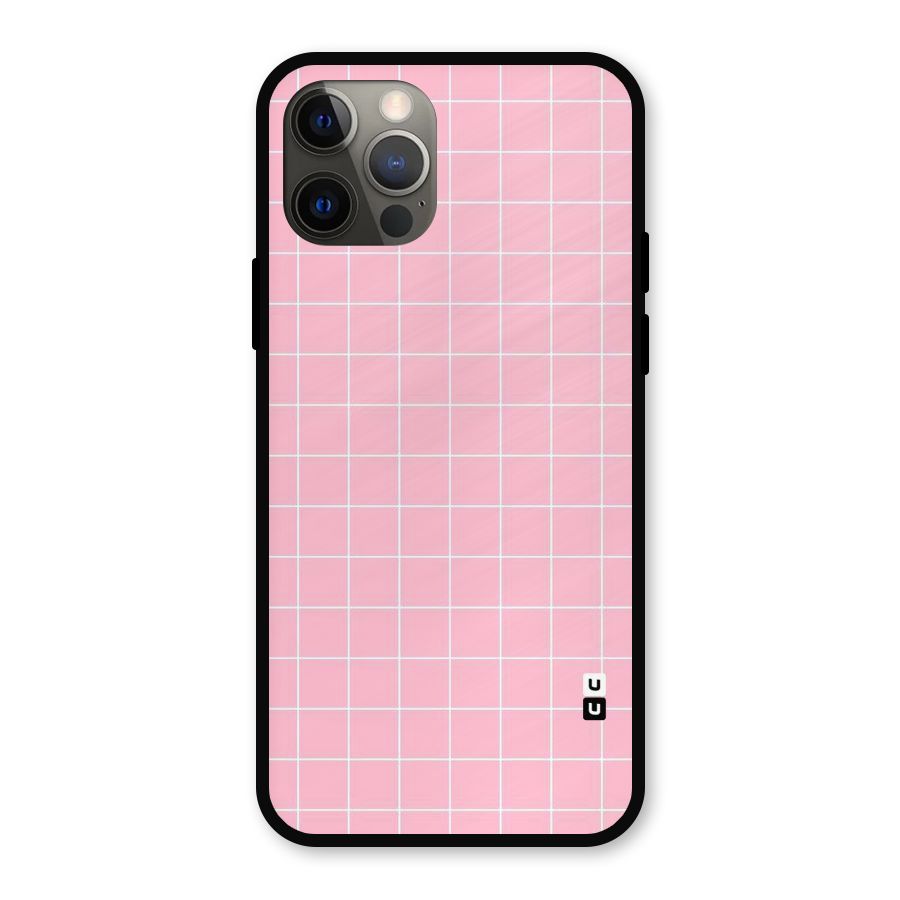Pink Checks Metal Back Case for iPhone 12 Pro