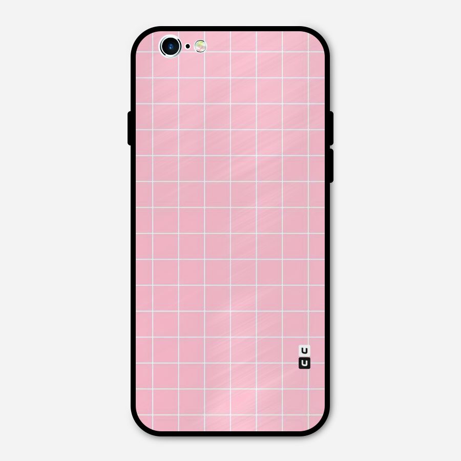 Pink Checks Metal Back Case for iPhone 6 6s