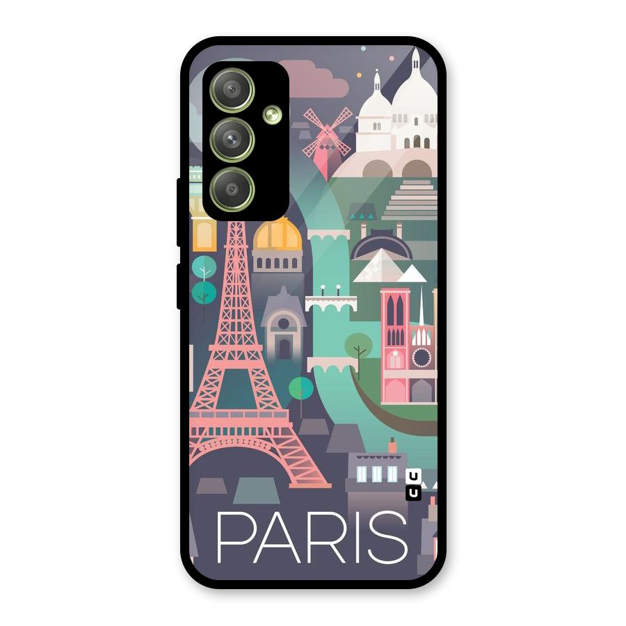 Pink Cute Tower Glass Back Case for Galaxy A54