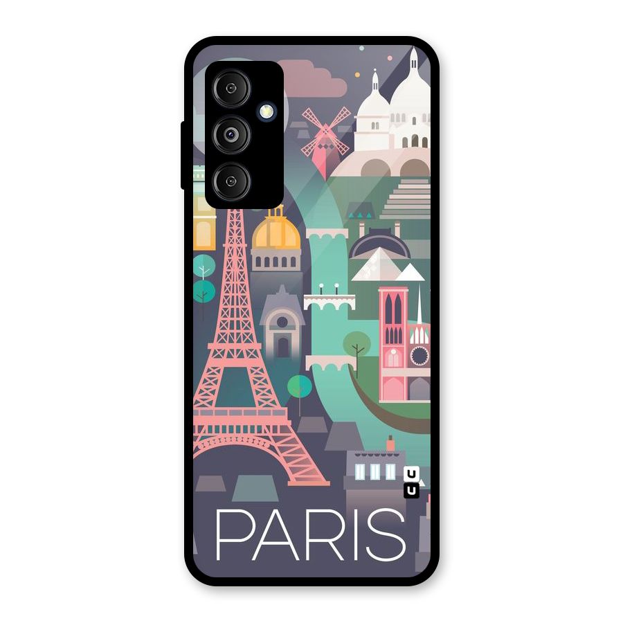 Pink Cute Tower Glass Back Case for Galaxy M14 5G