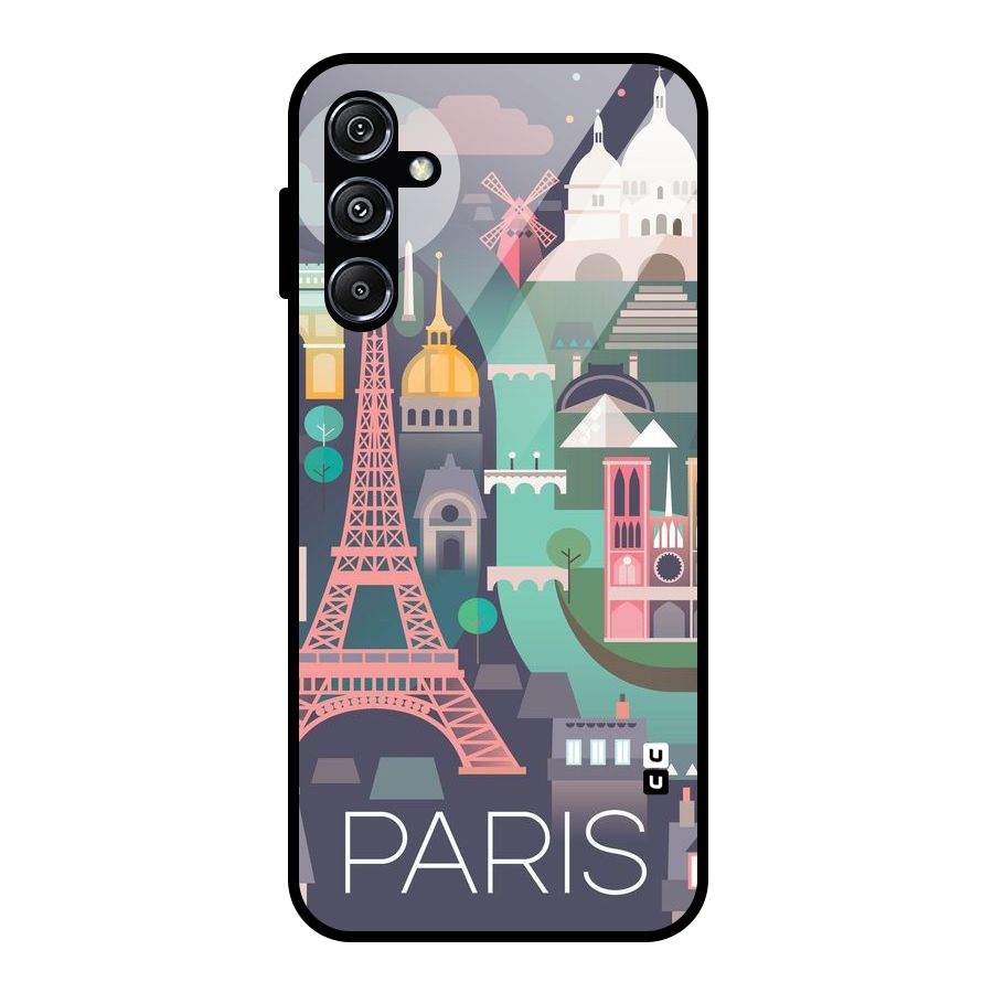 Pink Cute Tower Glass Back Case for Galaxy M34 5G